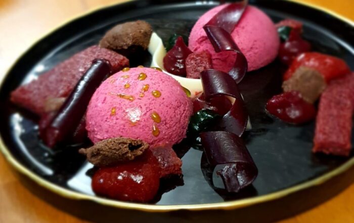 Raspberry Leather with Chocolate and Beetroot