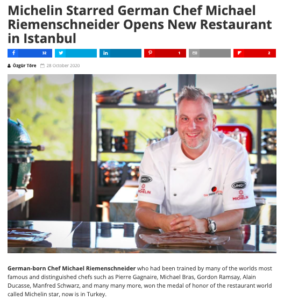 FTN News - Michelin Starred German Chef Michael Riemenschneider opens new Restaurant in Istanbul